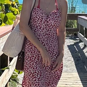 ONLY Floral Red Mini Dress